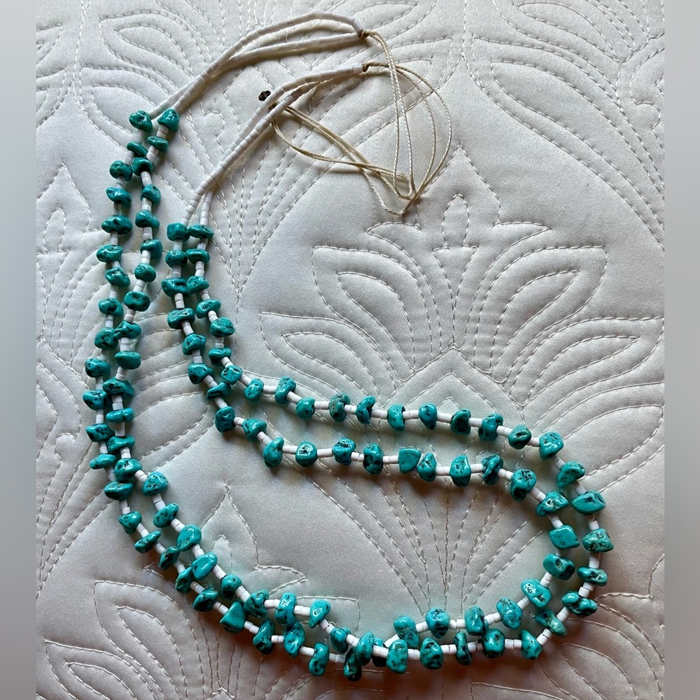 Turquoise & Puka Shell Necklace
